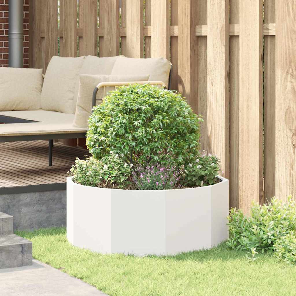 Planter White 90 x 90 x 35 cm Steel