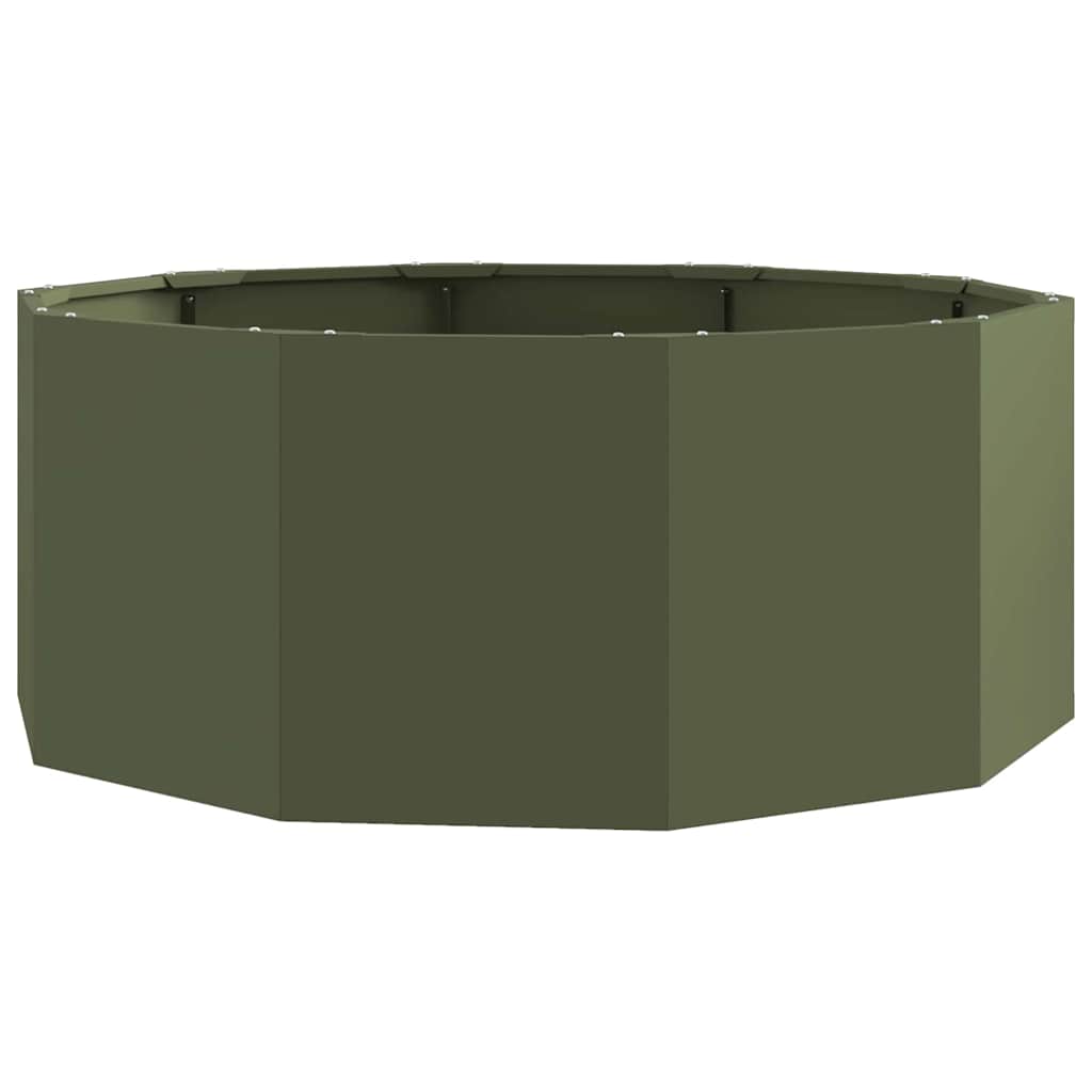 Planter Olive Green 90 x 90 x 35 cm Steel