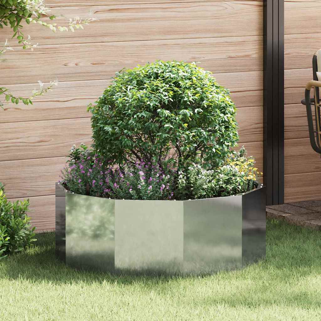 Planter Silver 90 x 90 x 35 cm Galvanised Steel