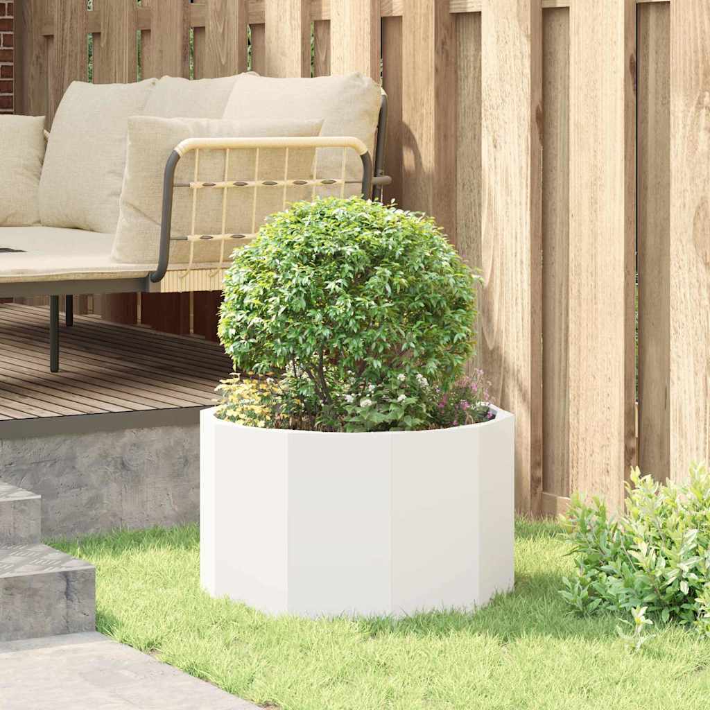 Planter White 60 x 60 x 35 cm Steel