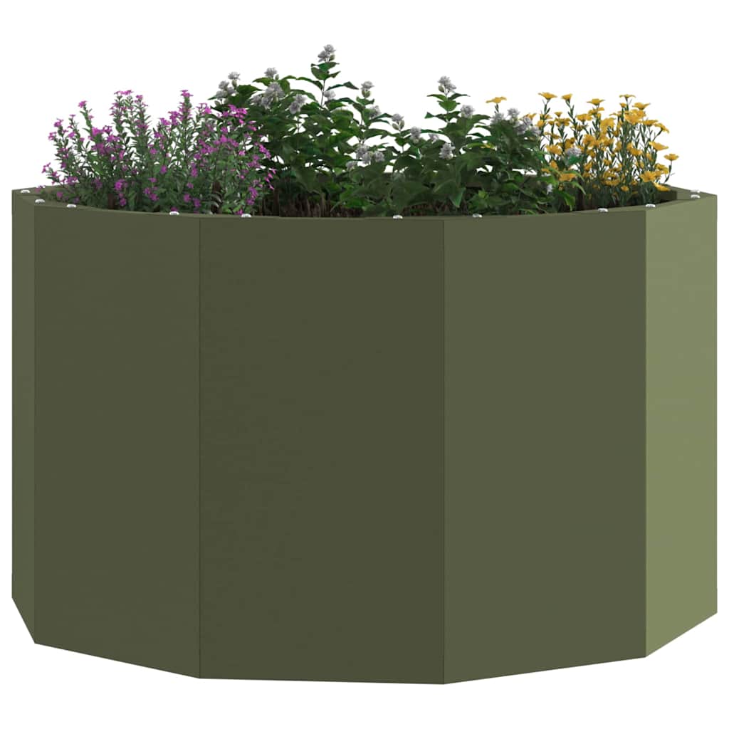 Planter Olive Green 60 x 60 x 35 cm Steel