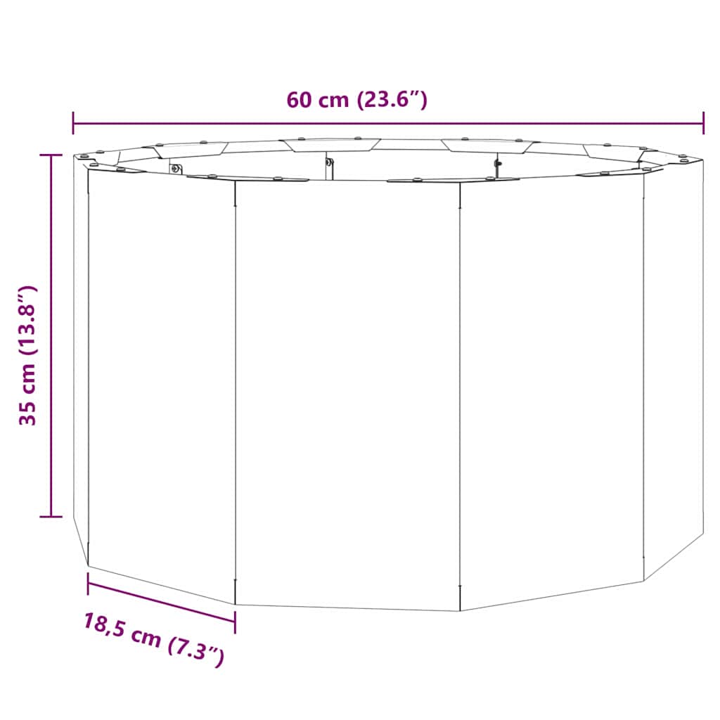 Planter Olive Green 60 x 60 x 35 cm Steel