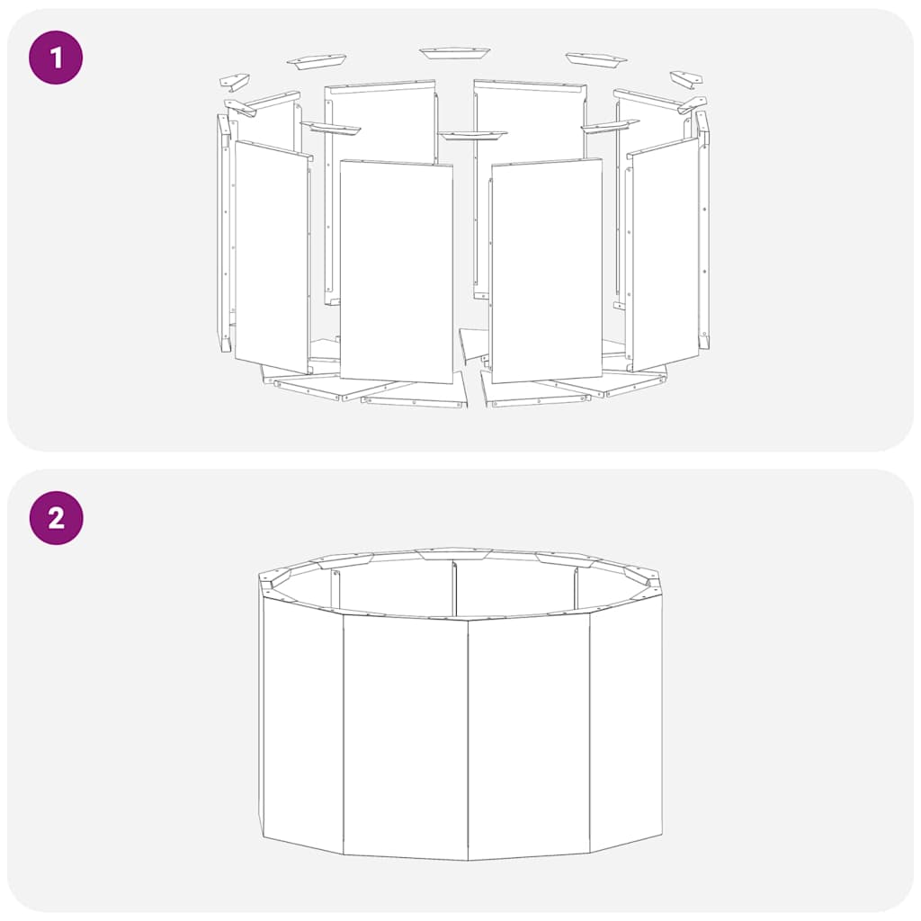 Planter Silver 60 x 60 x 35 cm Galvanised Steel