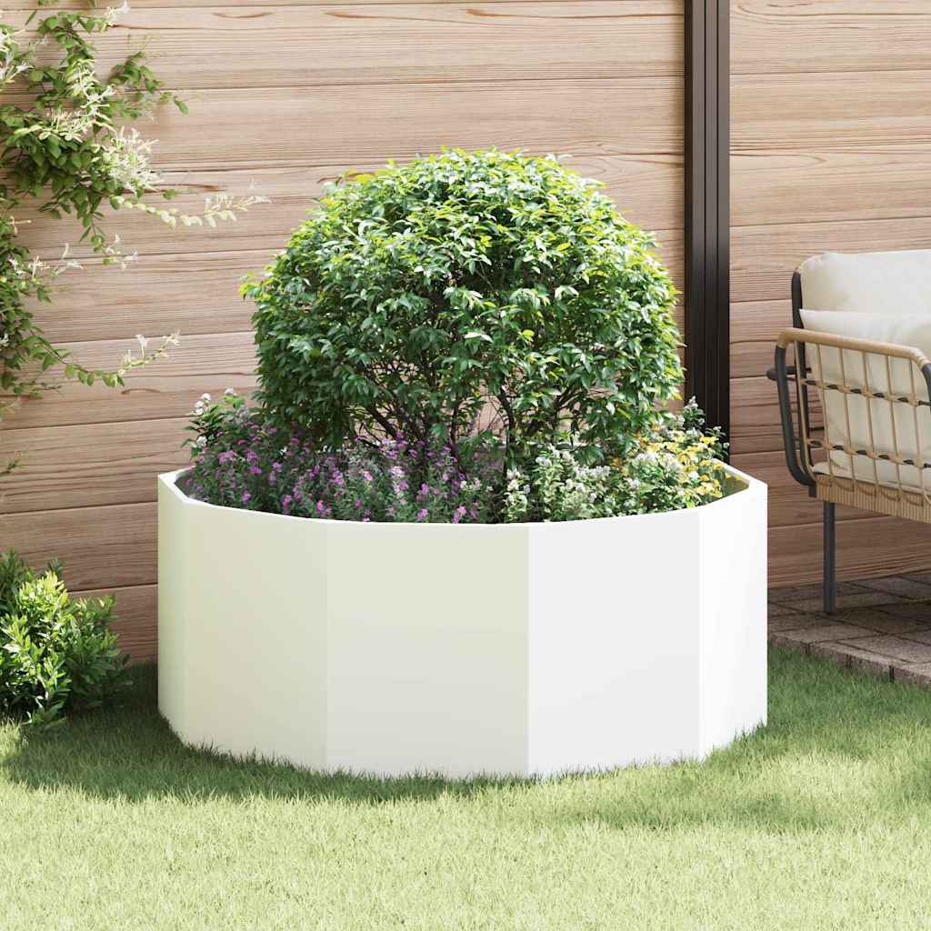 Planter White 120 x 120 x 50 cm Steel