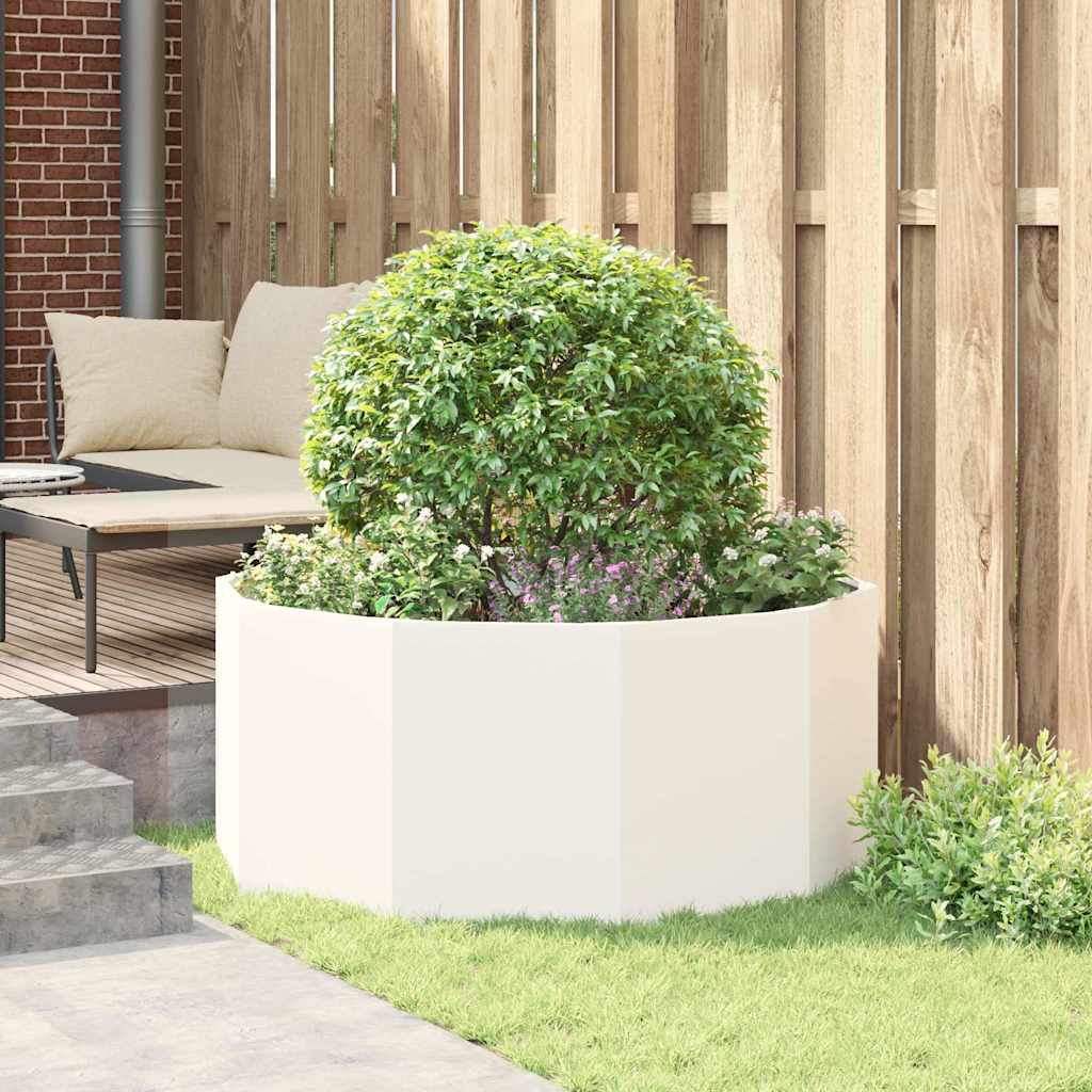 Planter White 120 x 120 x 50 cm Steel