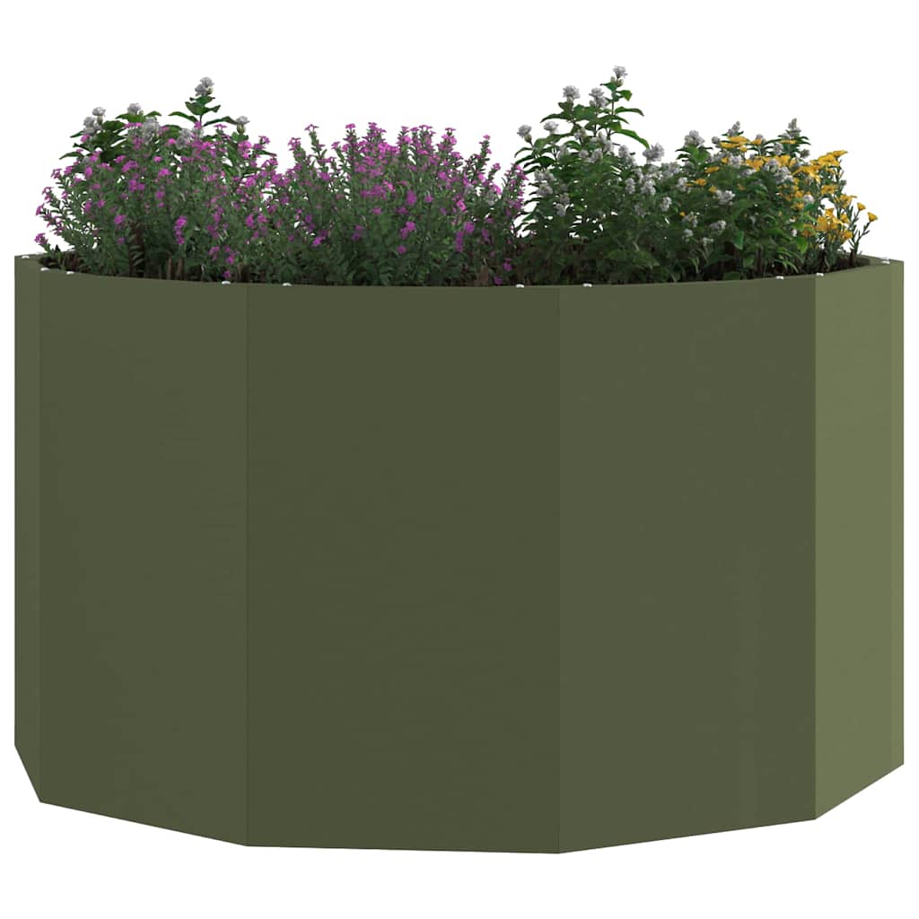 Planter Olive Green 90 x 90 x 50 cm Steel