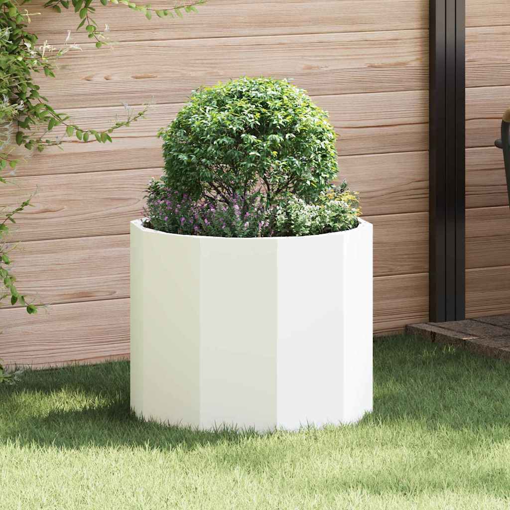 Planter White 60 x 60 x 50 cm Steel
