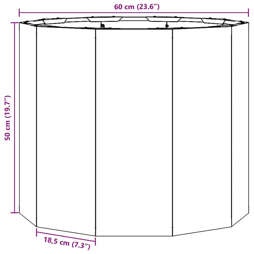 Planter Silver 60 x 60 x 50 cm Stainless Steel