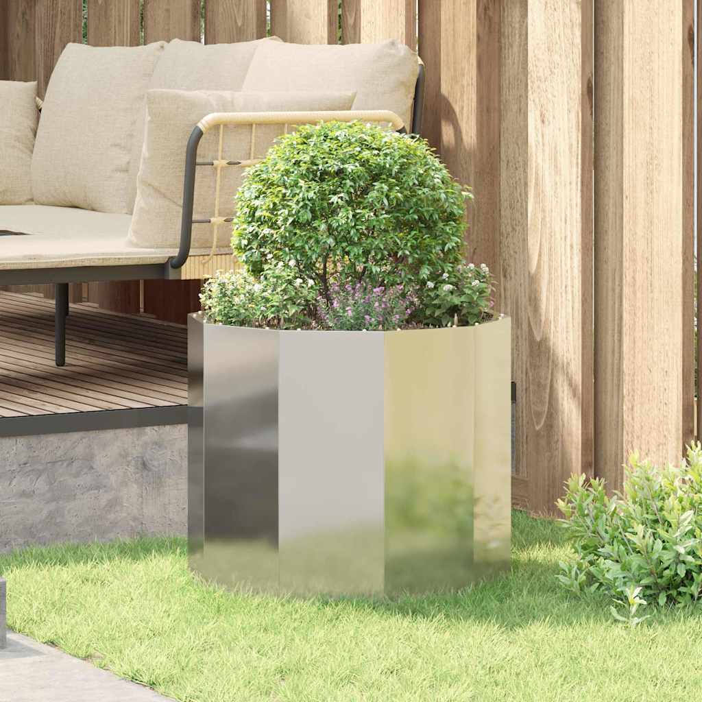 Planter Silver 60 x 60 x 50 cm Galvanised Steel