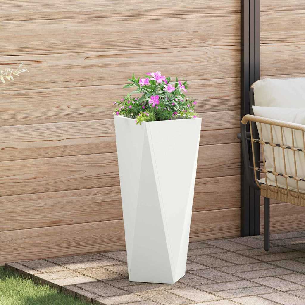 Planter 2 pcs White 30 x 30 x 75 cm Steel