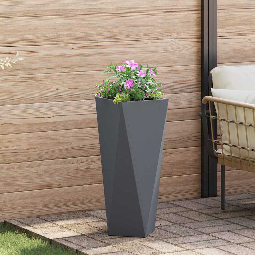 Planter Anthracite 30 x 30 x 75 cm Steel