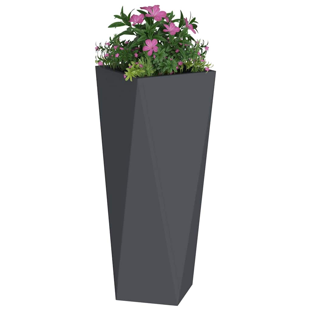 Planter Anthracite 30 x 30 x 75 cm Steel