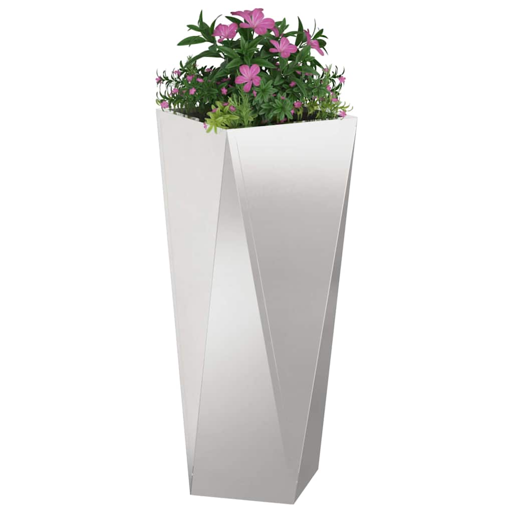 Planter 2 pcs Silver 30 x 30 x 75 cm Stainless Steel