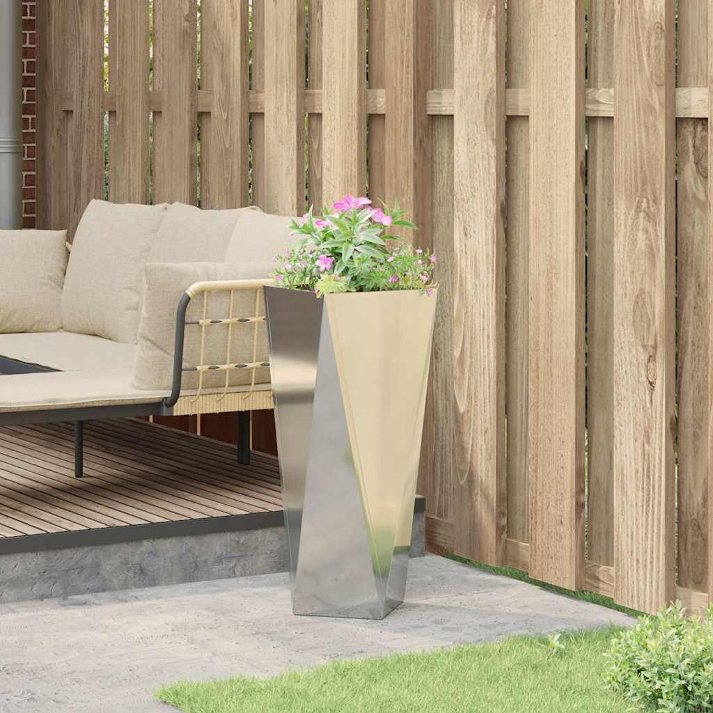 Planter Silver 30 x 30 x 75 cm Galvanised Steel