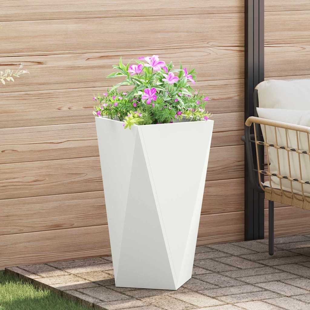 Planter White 40 x 40 x 75 cm Steel