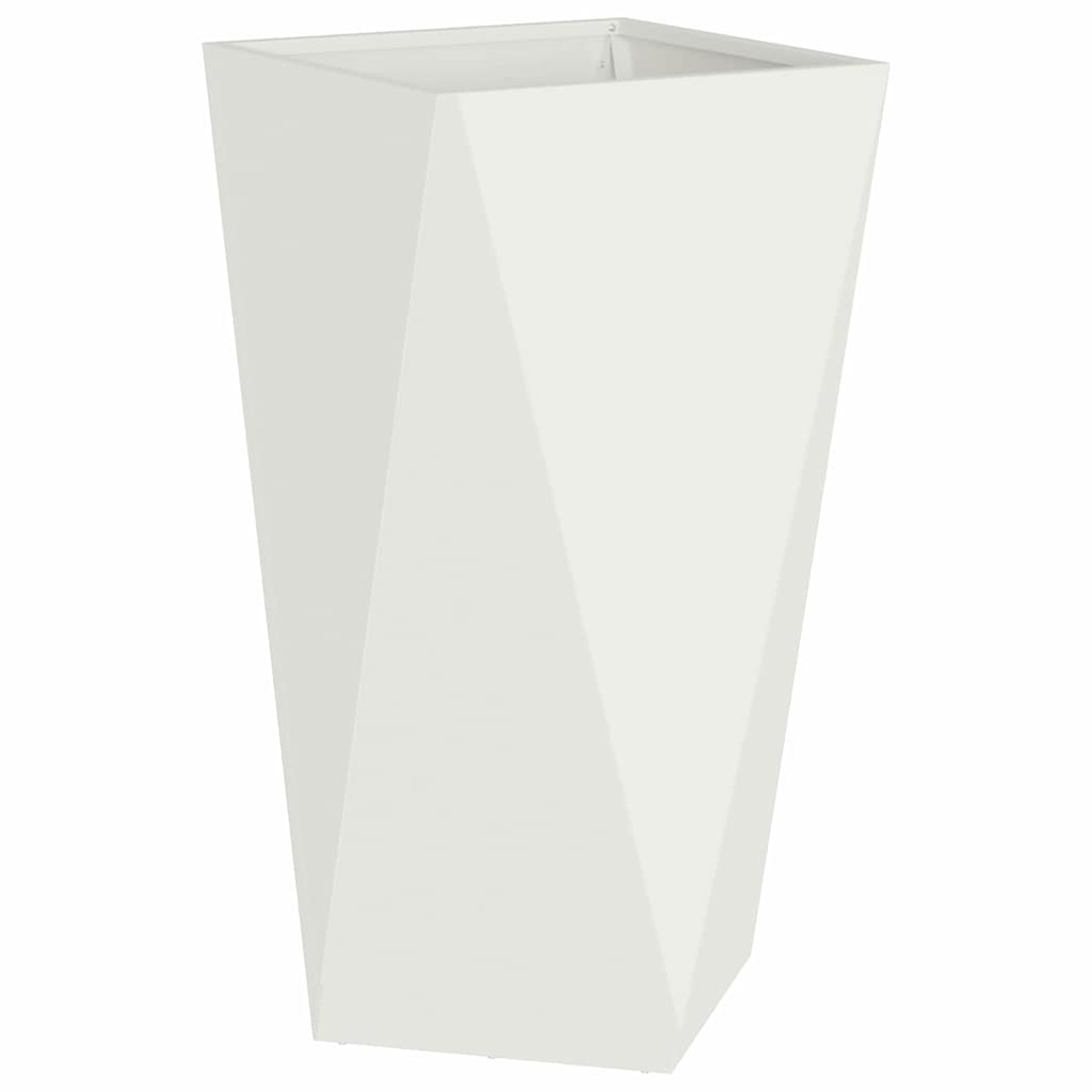 Planter White 40 x 40 x 75 cm Steel