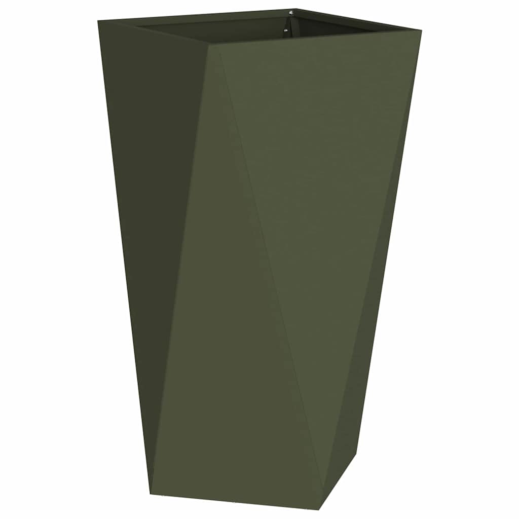 Planter Olive Green 40 x 40 x 75 cm Steel