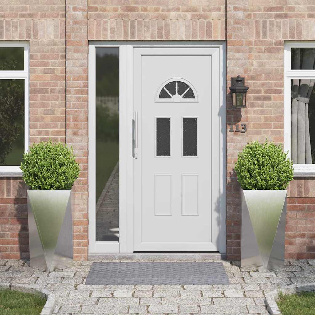 Planter 2 pcs Silver 40 x 40 x 75 cm Stainless Steel