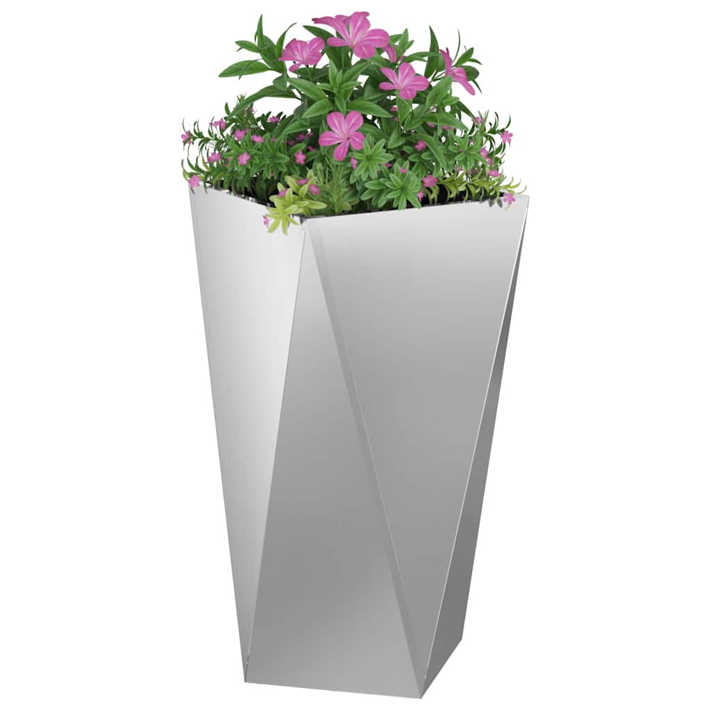 Planter Silver 40 x 40 x 75 cm Galvanised Steel