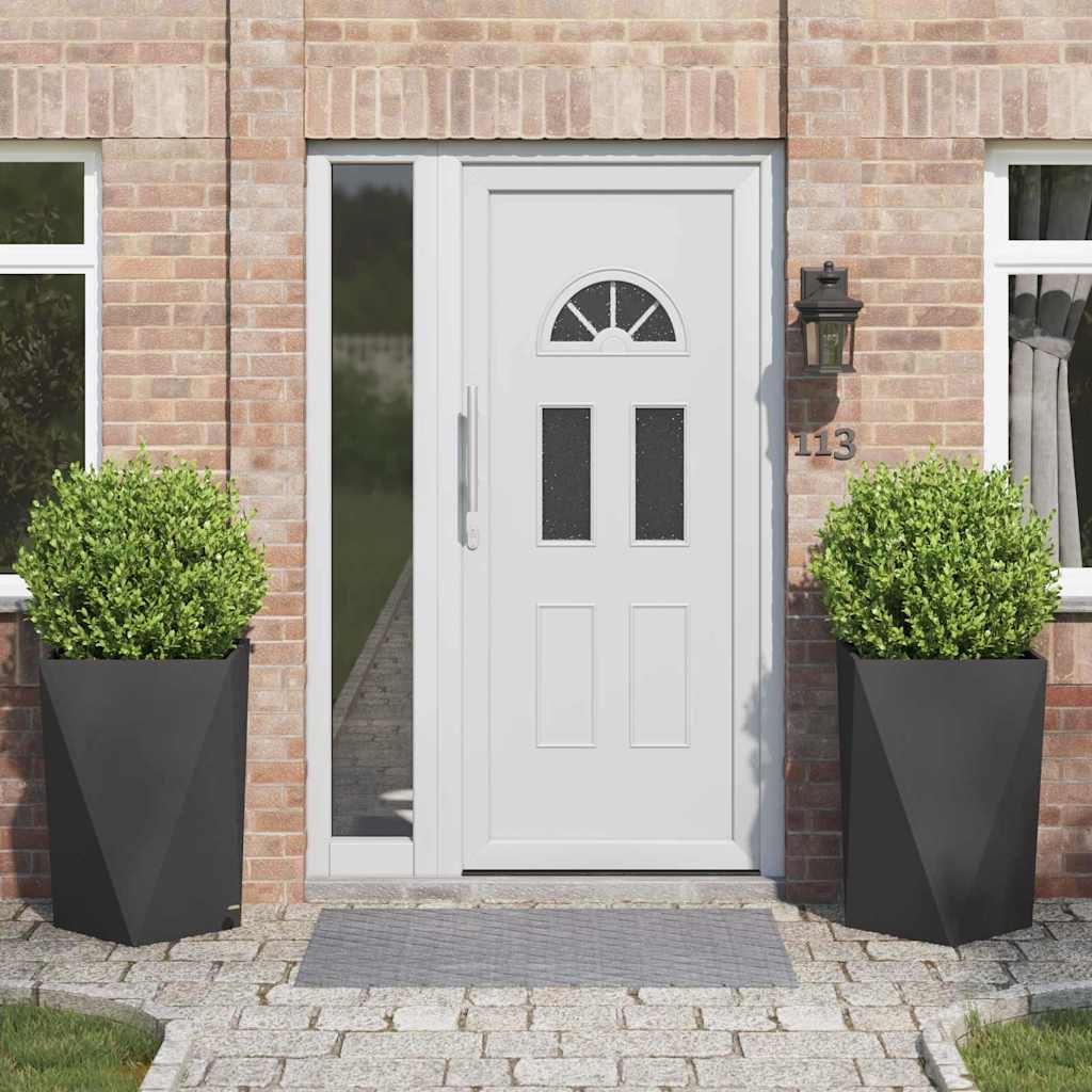 Planter 2 pcs Black 50 x 50 x 75 cm Steel