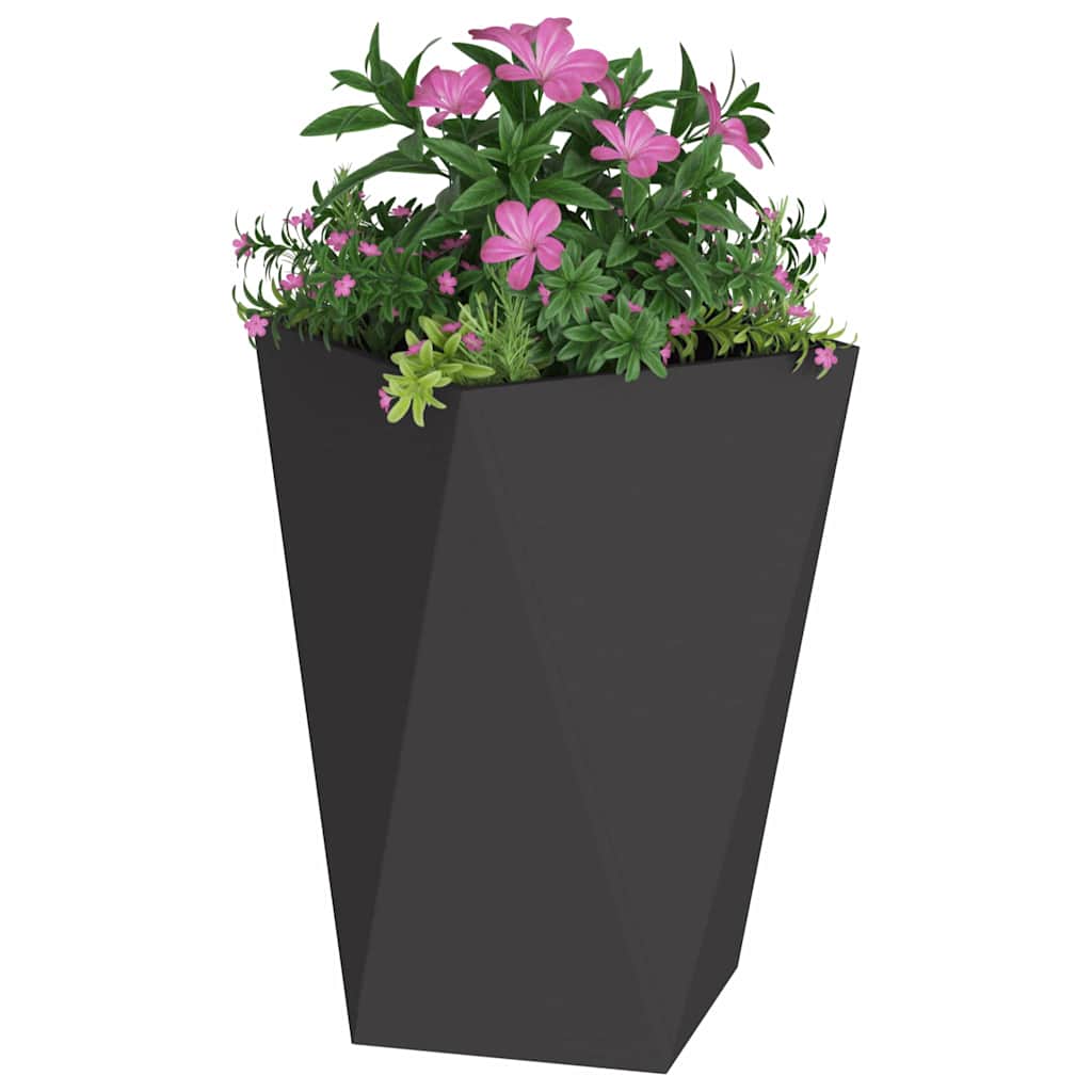 Planter 2 pcs Black 50 x 50 x 75 cm Steel