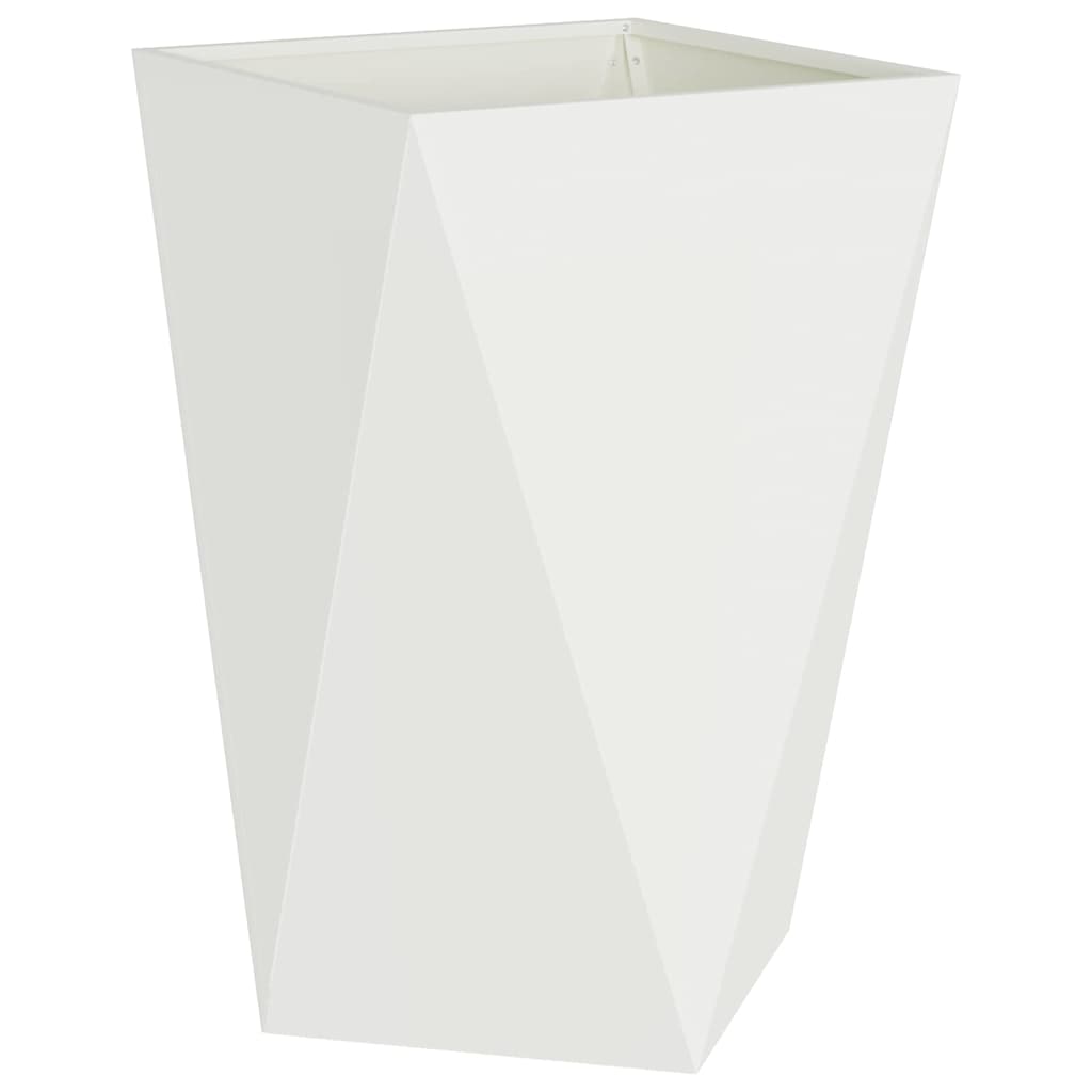 Planter White 50 x 50 x 75 cm Steel
