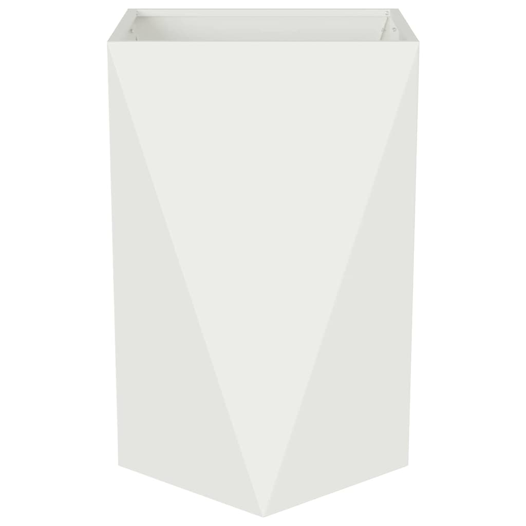 Planter White 50 x 50 x 75 cm Steel