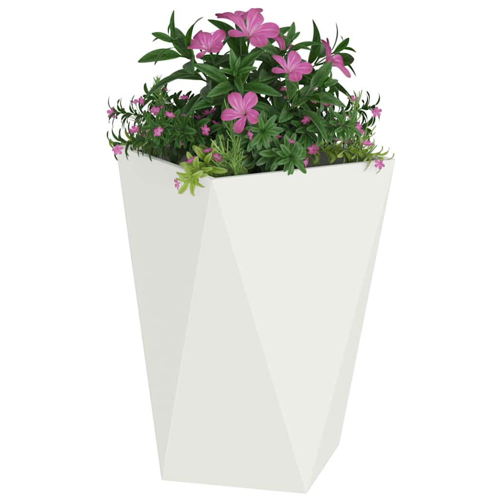Planter 2 pcs White 50 x 50 x 75 cm Steel