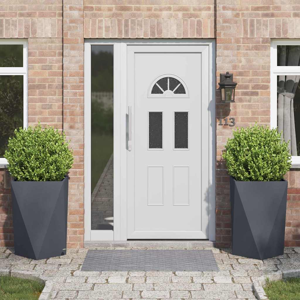 Planter 2 pcs Anthracite 50 x 50 x 75 cm Steel