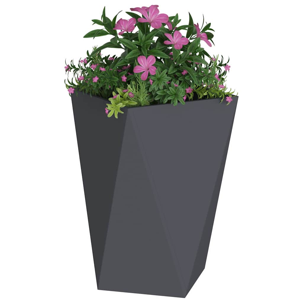 Planter 2 pcs Anthracite 50 x 50 x 75 cm Steel