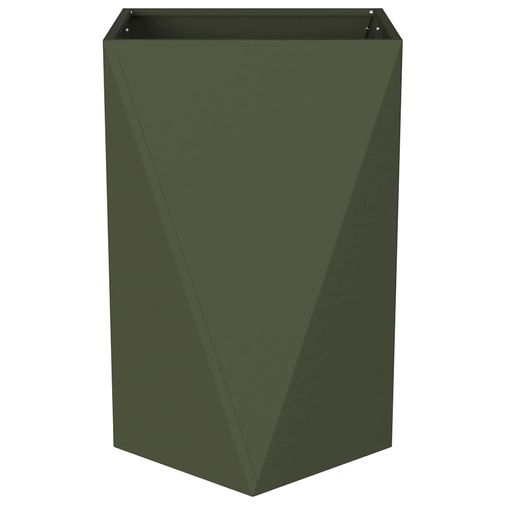 Planter Olive Green 50 x 50 x 75 cm Steel