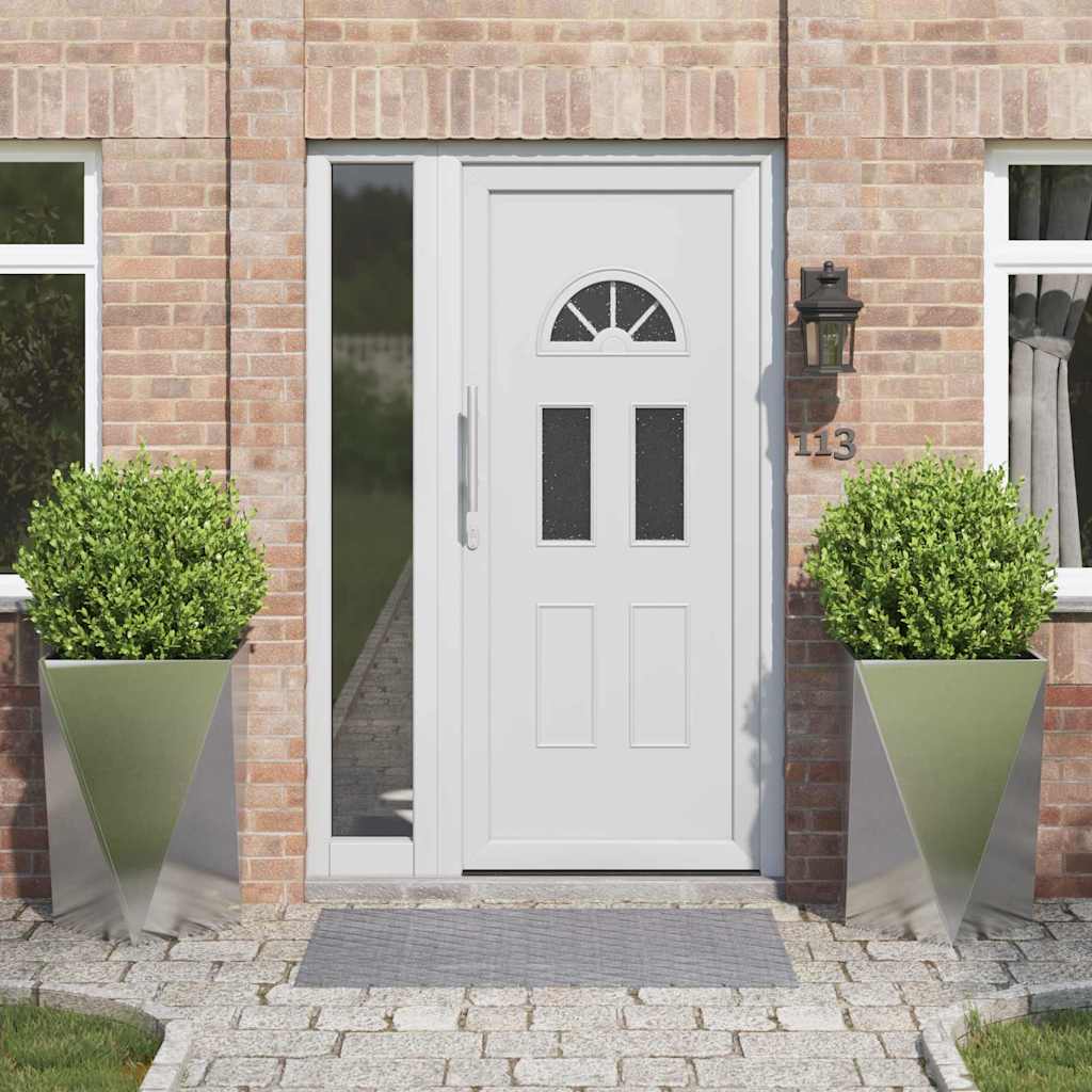 Planter 2 pcs Silver 50 x 50 x 75 cm Stainless Steel