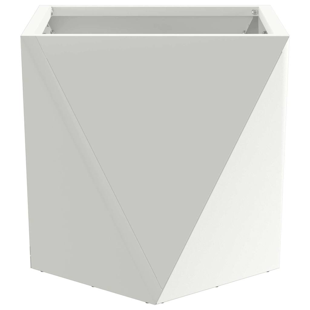 Planter 2 pcs White 30 x 30 x 30 cm Steel
