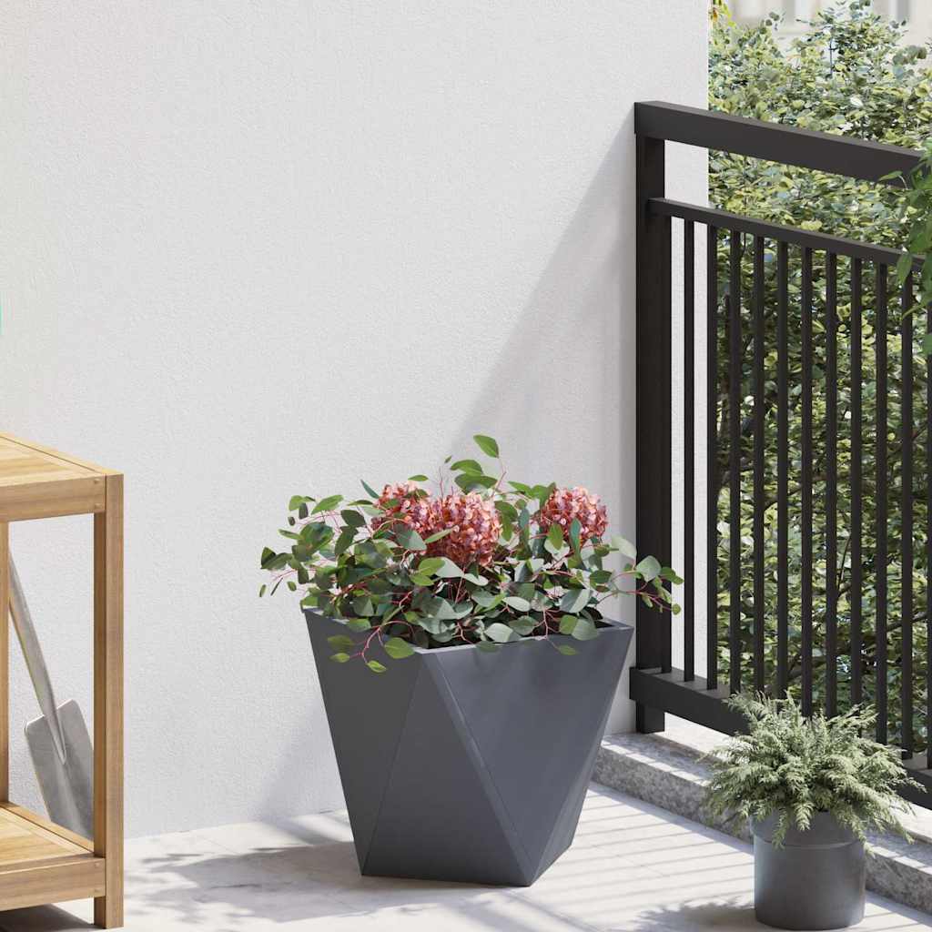 Planter 2 pcs Anthracite 30 x 30 x 30 cm Steel