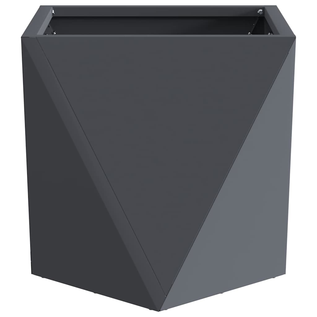 Planter 2 pcs Anthracite 30 x 30 x 30 cm Steel