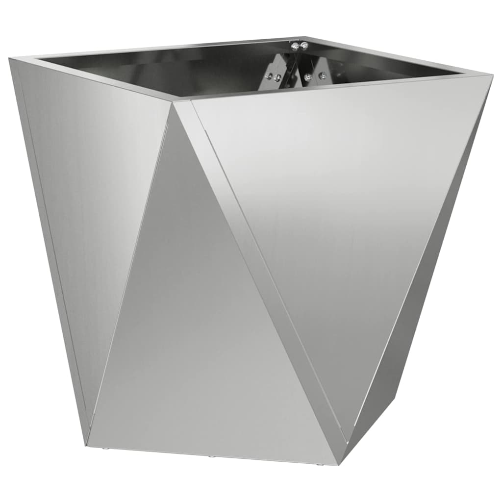 Planter 2 pcs Silver 30 x 30 x 30 cm Galvanised Steel