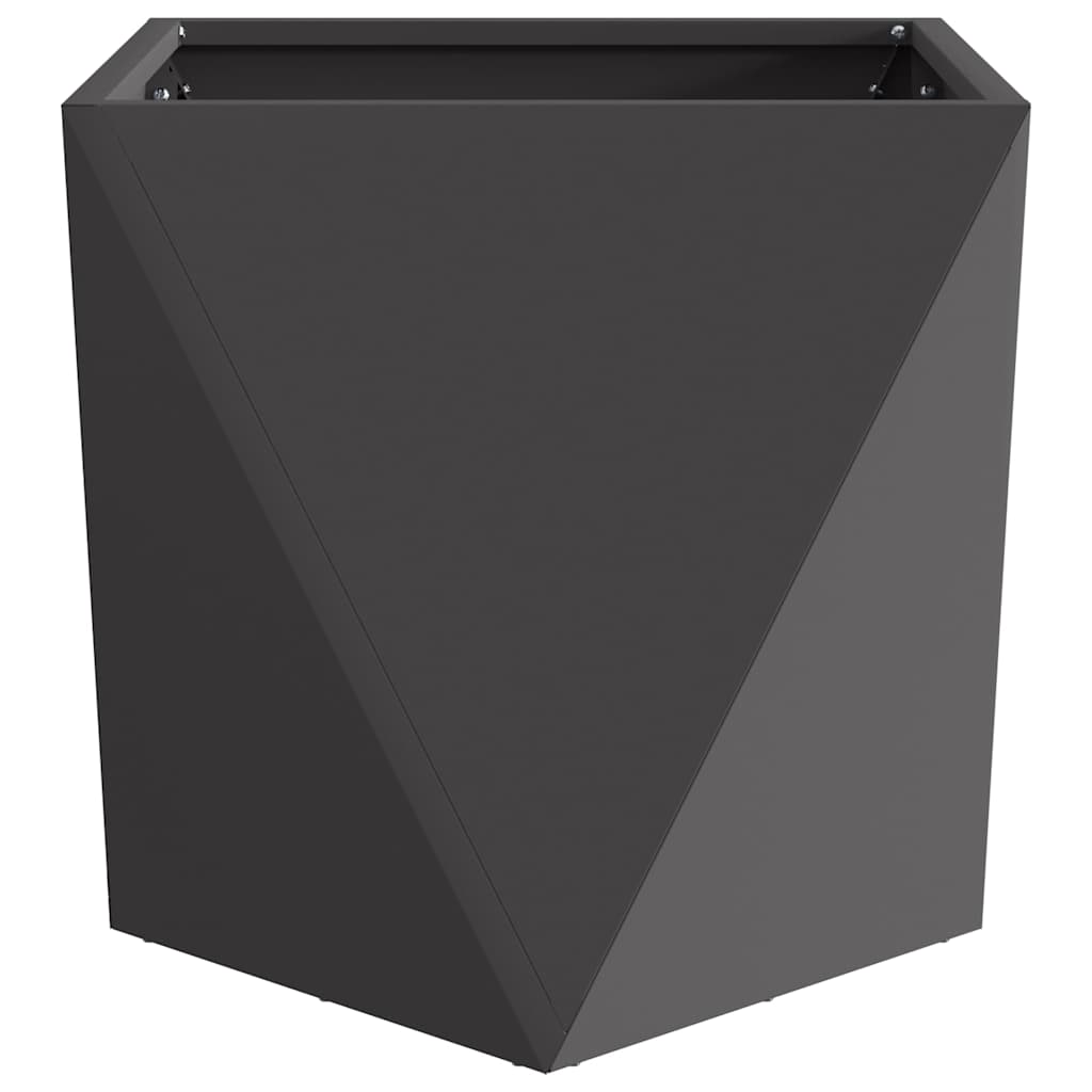 Planter 2 pcs Black 40 x 40 x 40 cm Steel