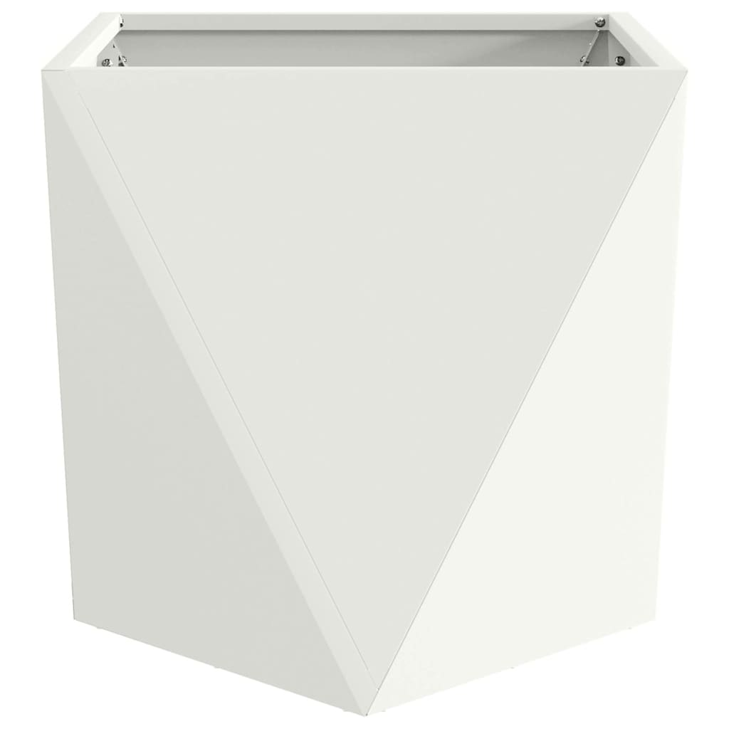 Planter White 40 x 40 x 40 cm Steel