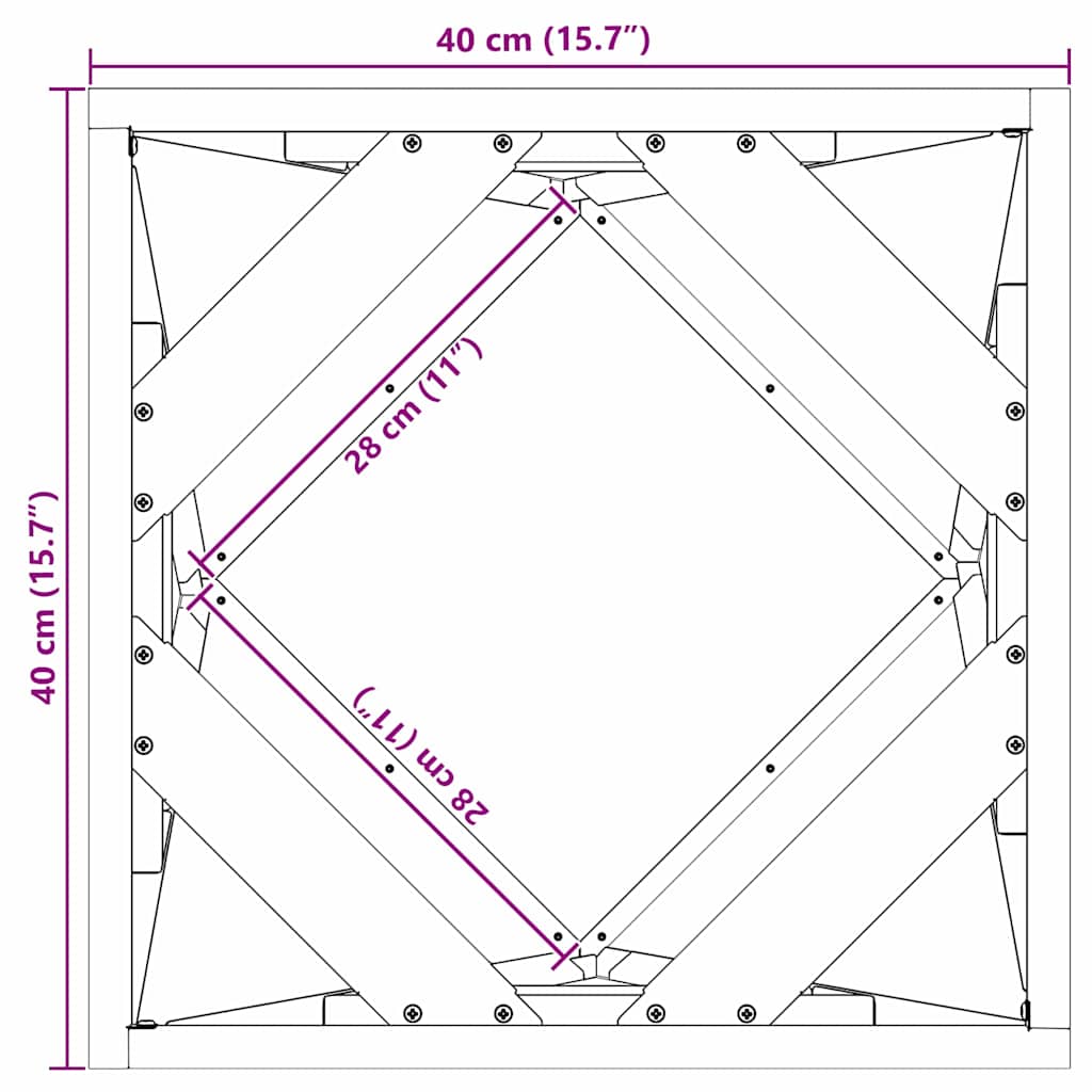 Planter Anthracite 40 x 40 x 40 cm Steel