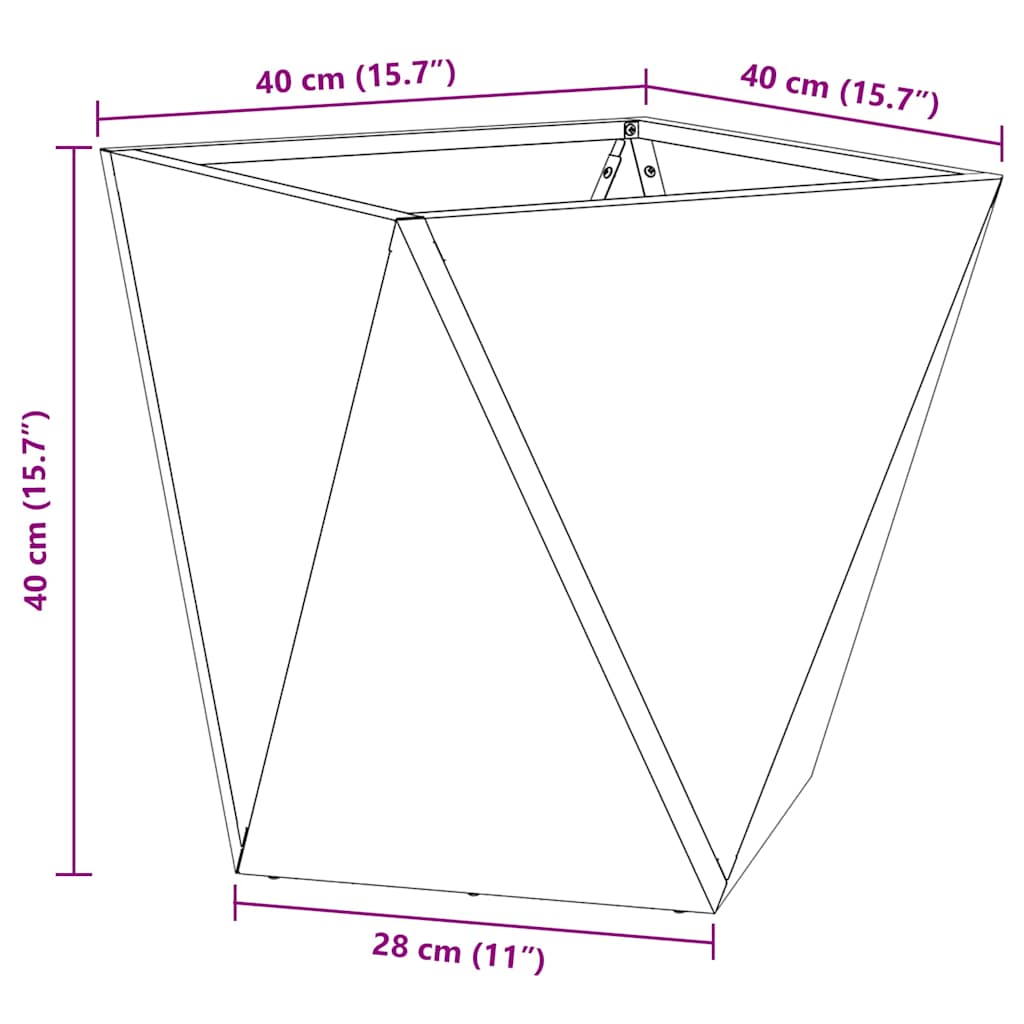 Planter Olive Green 40 x 40 x 40 cm Steel