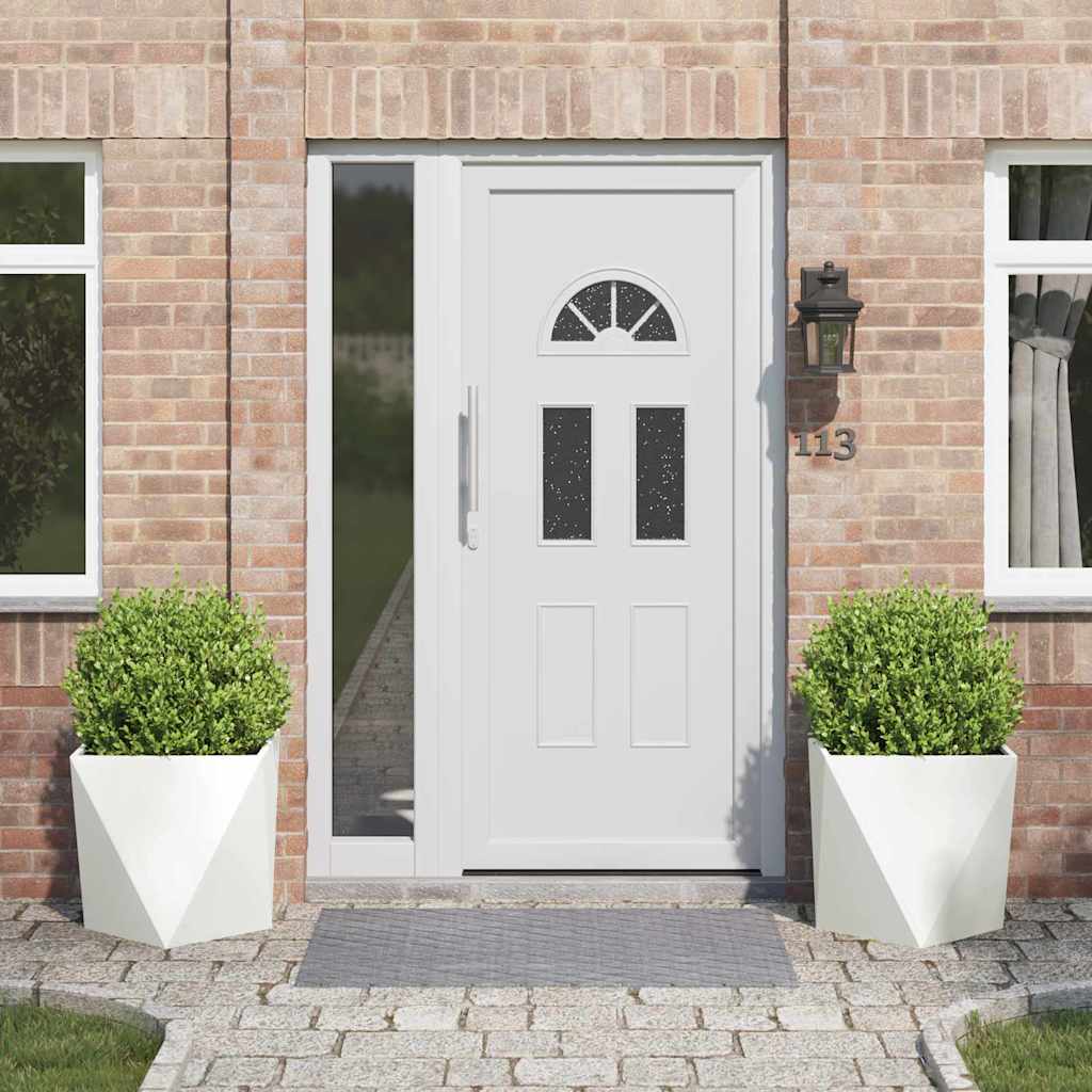 Planter 2 pcs White 50 x 50 x 50 cm Steel