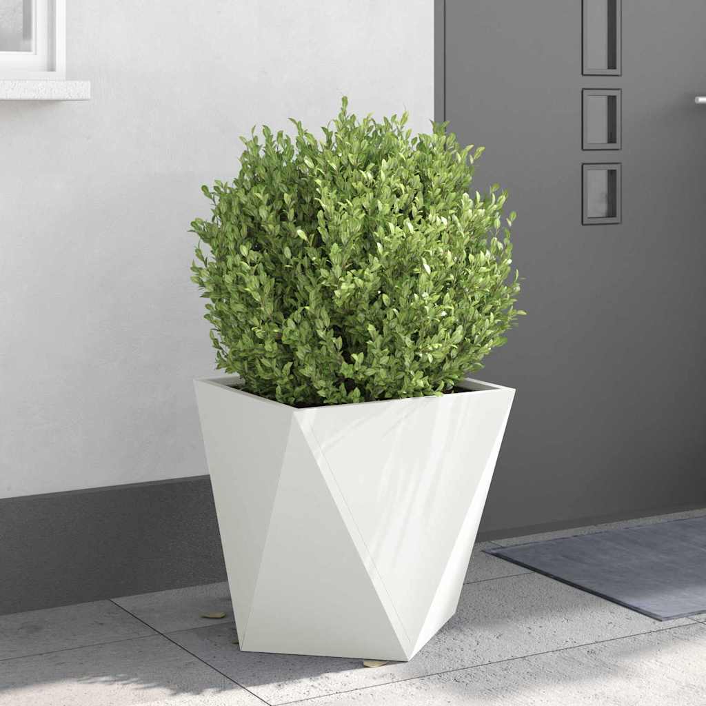 Planter 2 pcs White 50 x 50 x 50 cm Steel