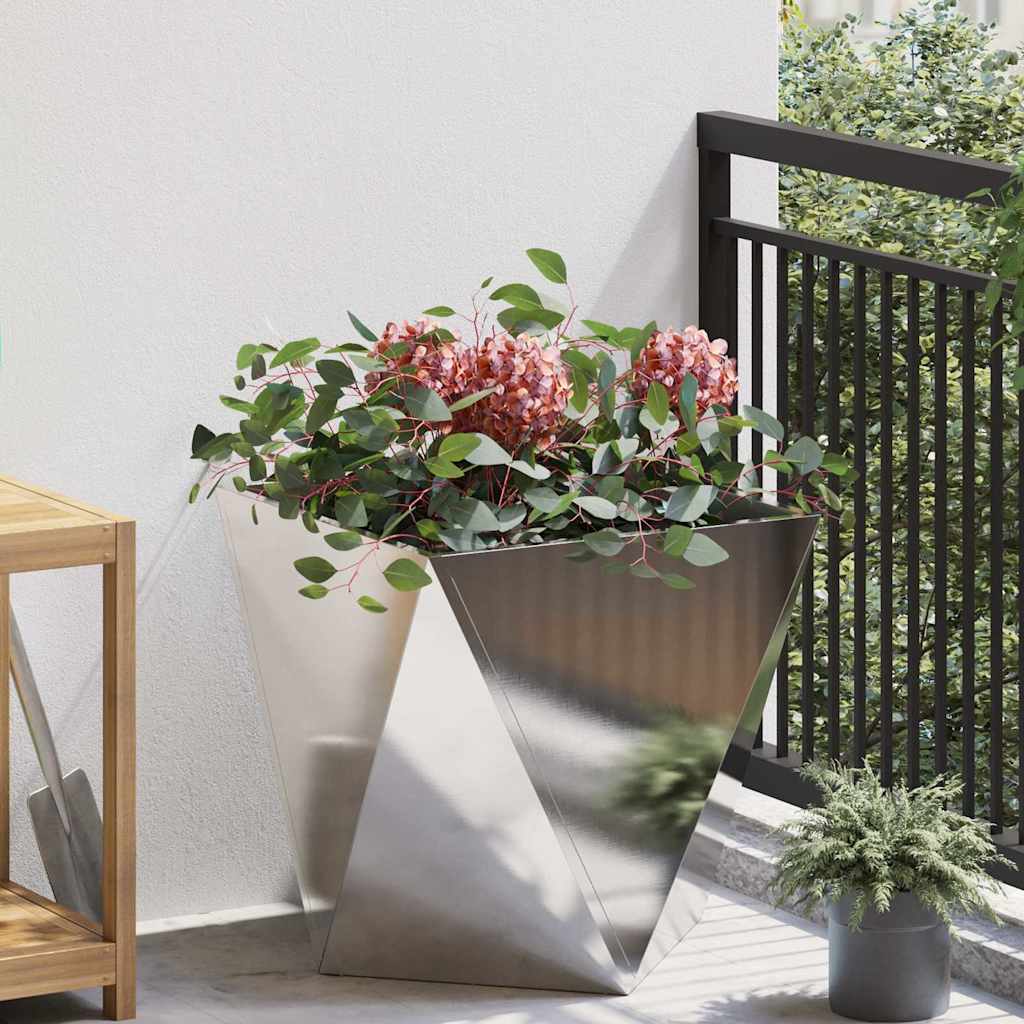Planter Silver 50 x 50 x 50 cm Stainless Steel