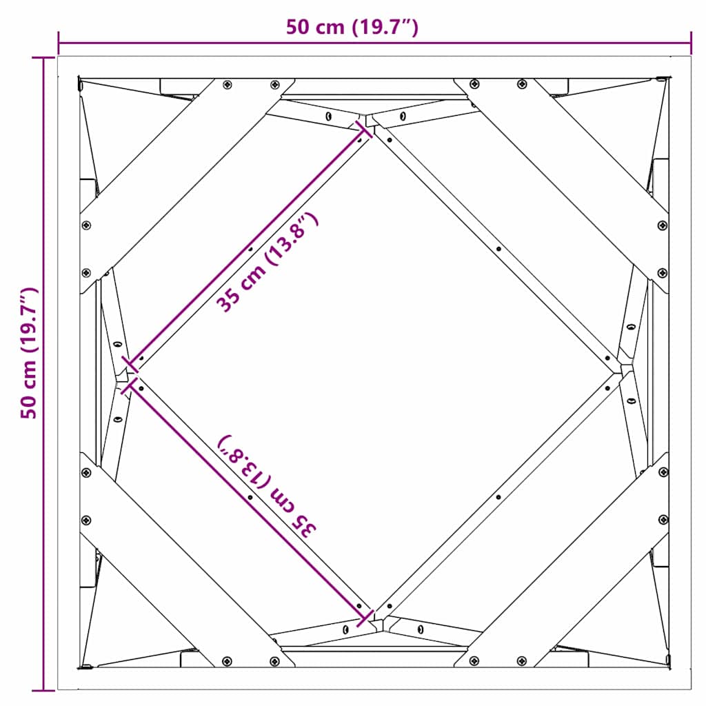 Planter Silver 50 x 50 x 50 cm Stainless Steel
