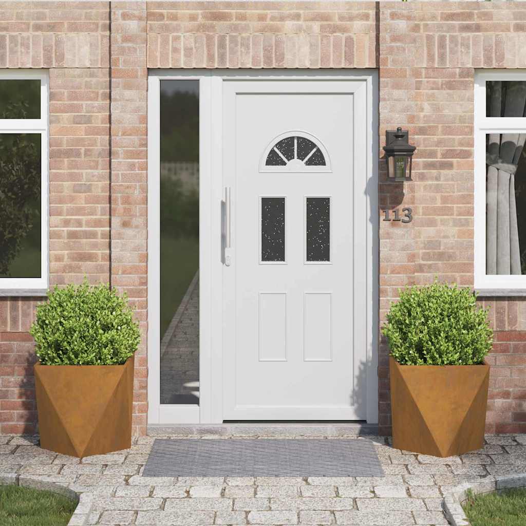 Planter 2 pcs Rusty 50 x 50 x 50 cm Weathering Steel