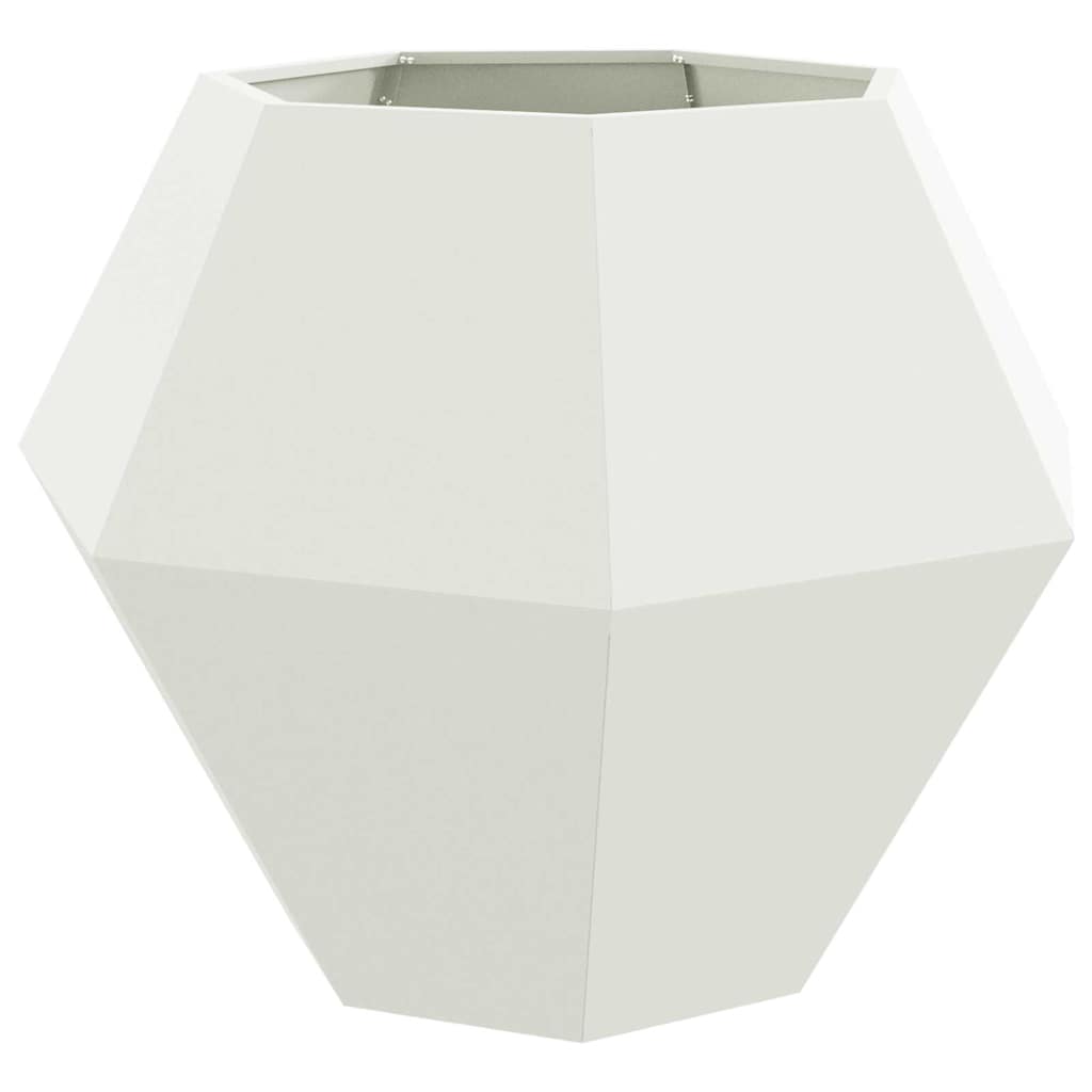 Planter White 100 x 100 x 80 cm Steel