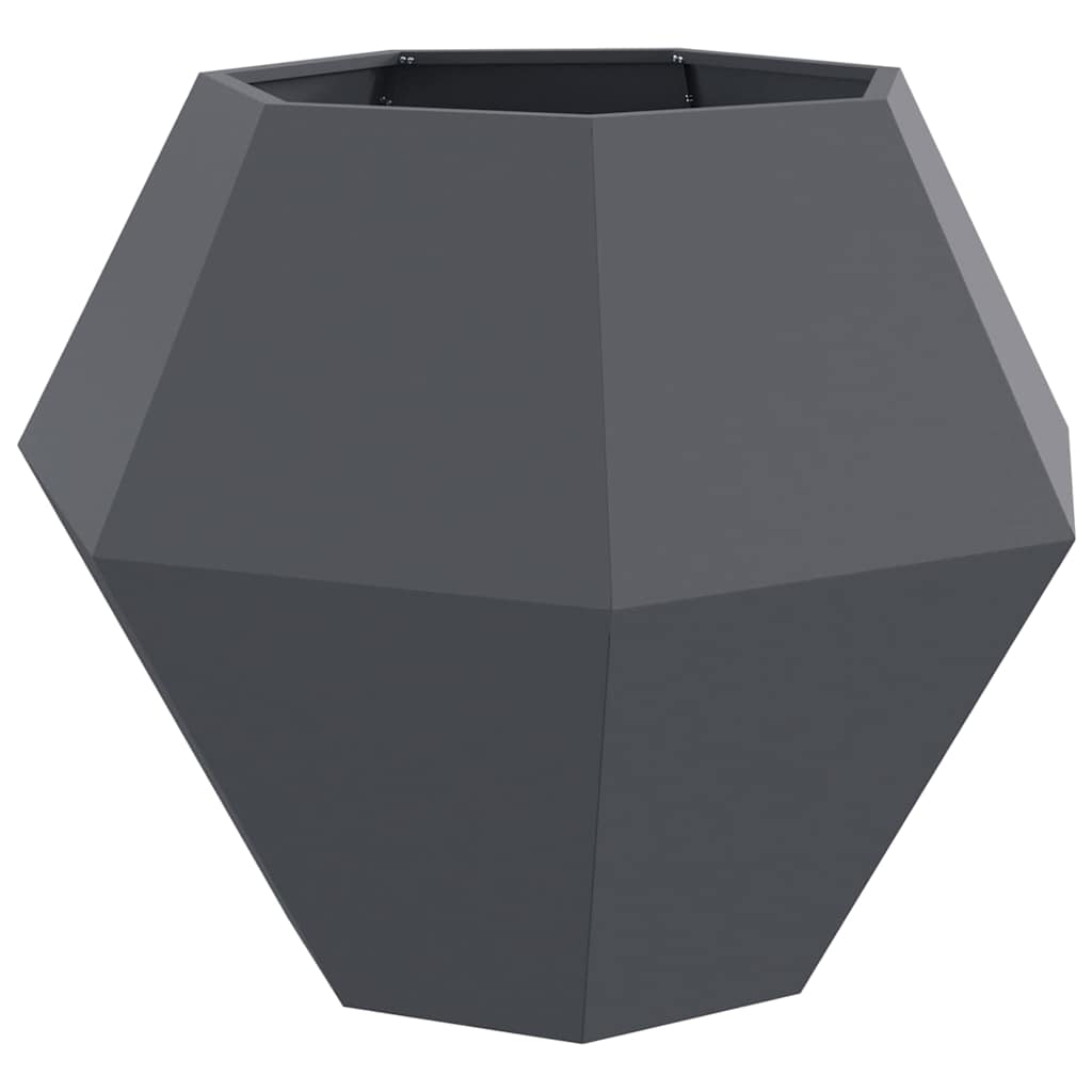 Planter 2 pcs Anthracite 100 x 100 x 80 cm Steel