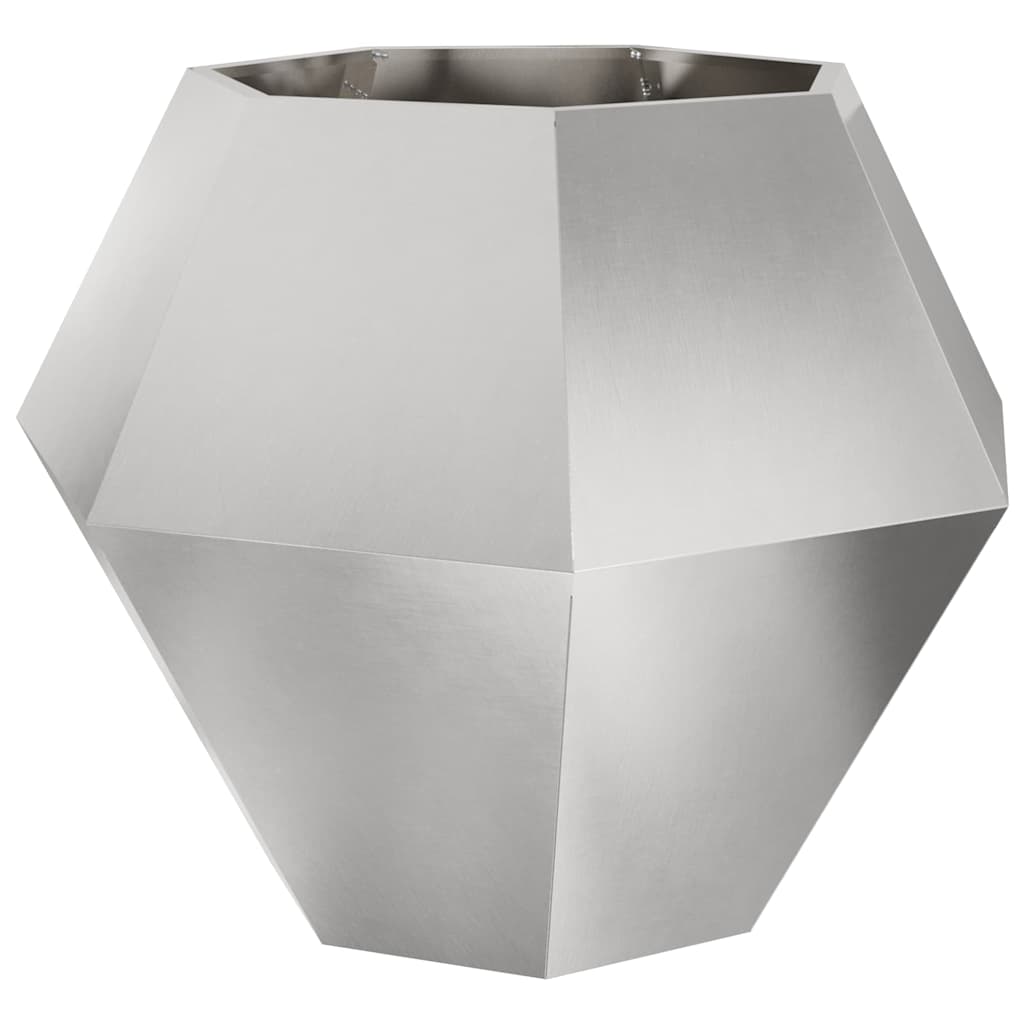 Planter 2 pcs Silver 100 x 100 x 80 cm Stainless Steel