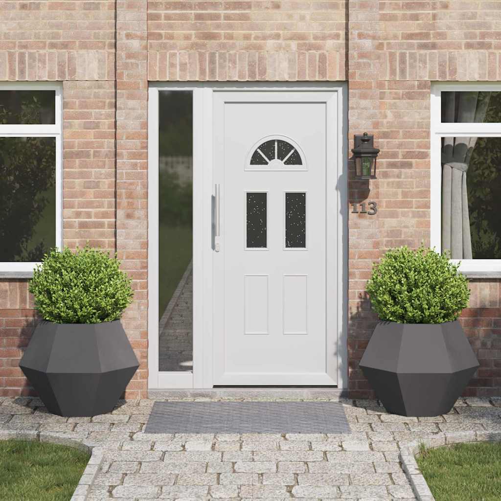 Planter 2 pcs Black 75 x 75 x 60 cm Steel