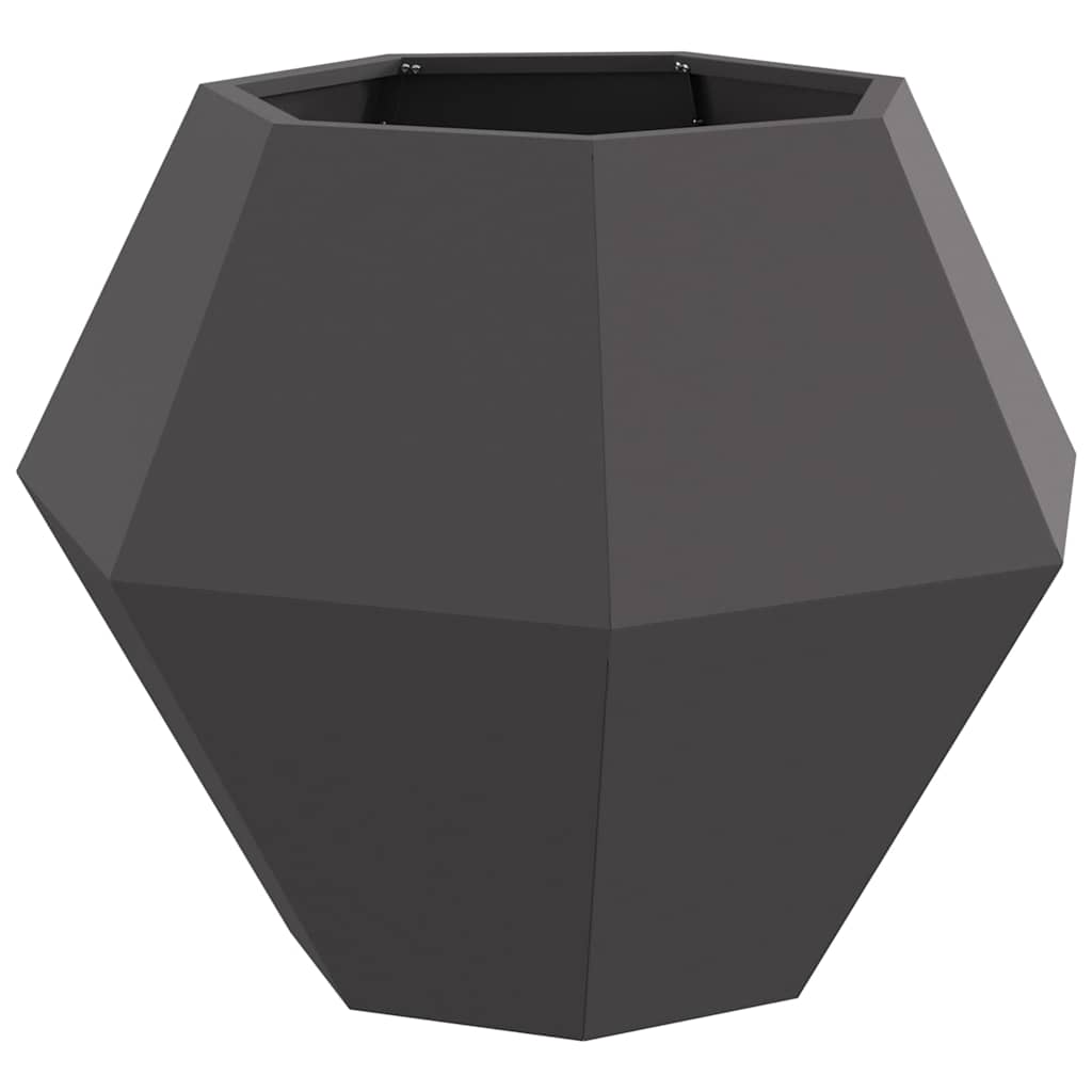 Planter 2 pcs Black 75 x 75 x 60 cm Steel